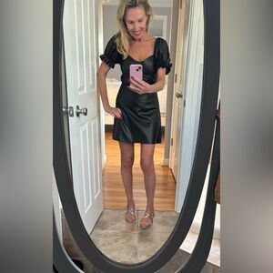 Forever 21 Black leather, look Mini Dress